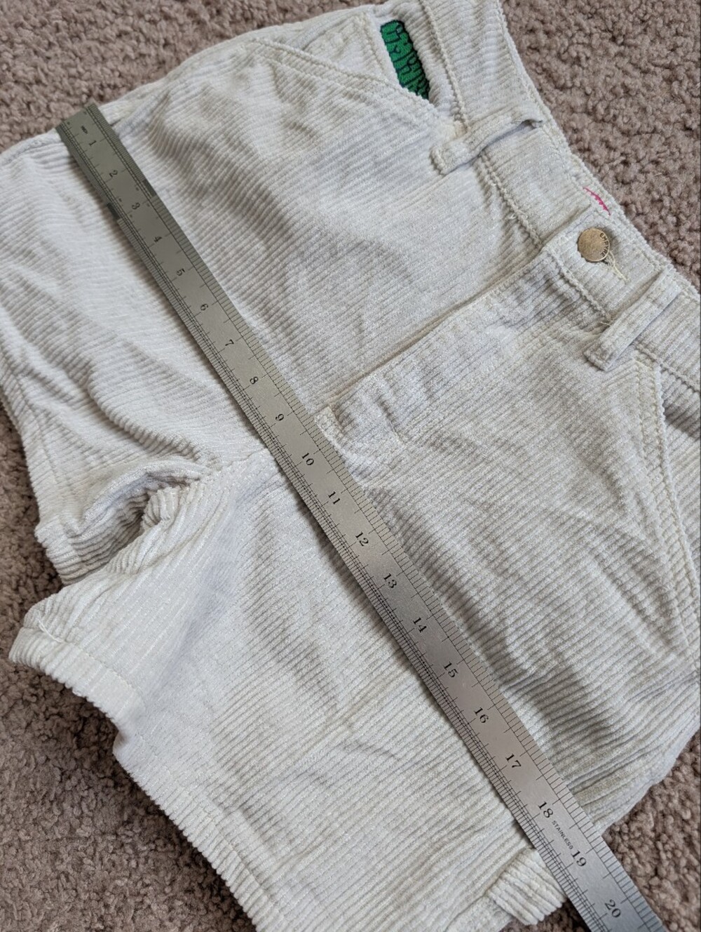Empyre Womens Laurel Cream Asymmetrical Corduroy Carpenter Skate Shorts Small - Picture 13 of 16